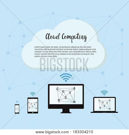 Cloud Computing technology concept apart of technology concept in the future for wireless communication network for IOT(Internet of Things) the infrastructure of the information society.