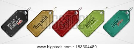 Set of vector sale price tags or labels for your business presentation.