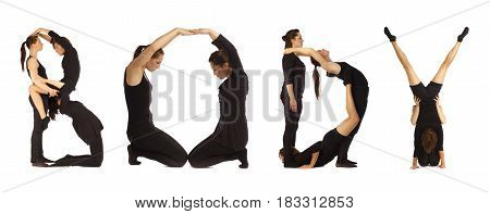 Black Dressed People Forming Word Body