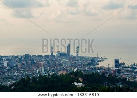 Panorama of the central part of the city of Batumi Georgia.