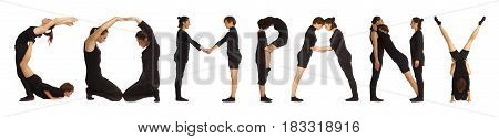 Black Dressed People Forming Word Company