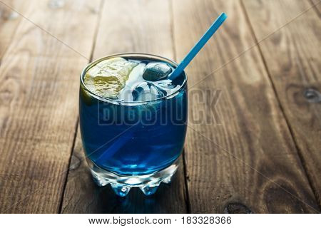 Light Blue Alcoholic Drink Curacao Liqueur
