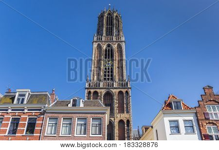 Church Tower Domtoren In The Historic Center Of Utrecht