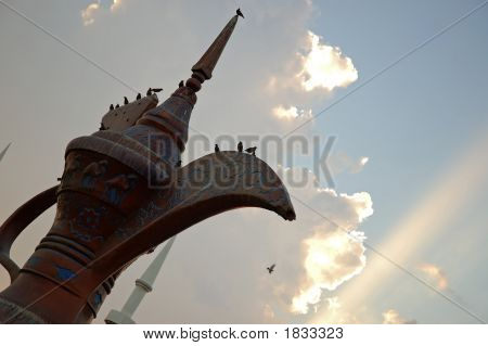 Statue de bouilloire arabe