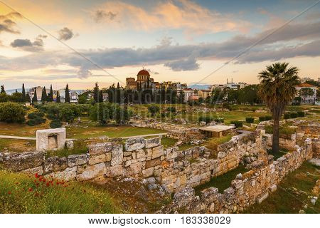 Archaeological site of Kerameikos on the edge of the old town of Athens, Greece.