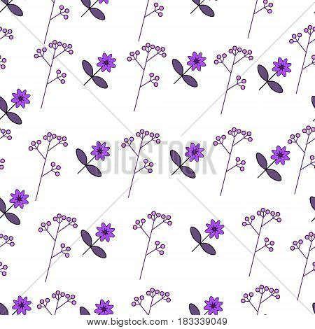 Flower illustration pattern little cute flowers purple