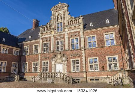 AHAUS, GERMANY - AUGUST 17, 2016: Courtyard of the baroque castle in Ahaus, Germany