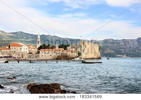 Budva old town. Montenegro, Europe. Adriatika, sea