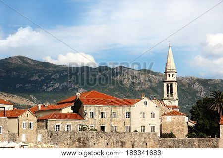 Budva old town. Montenegro, Europe. Adriatika, sea