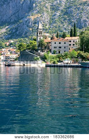 Perast, Montenegro. Bay of Kotor. Beautiful nature in Montenegro