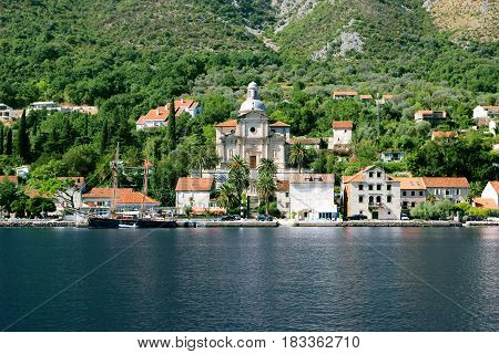 Perast, Montenegro. Bay of Kotor. Beautiful nature in Montenegro