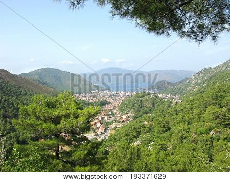high view of icmeler resort in turkey