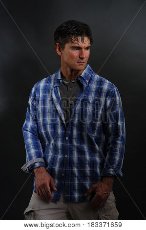The stylish cowboy is looking for his lady.