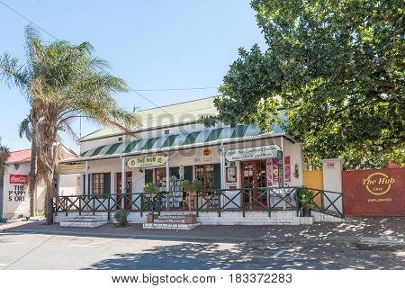 BARRYDALE SOUTH AFRICA - MARCH 25 2017: A shop and restaurant in Barrydale a small town on the scenic Route 62 in the Western Cape Province