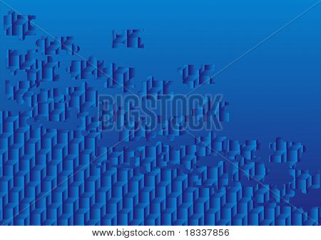 Rhombus-Puzzle auf einen blauen zurück...