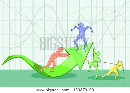 Characters hold and do not let up the green arrow