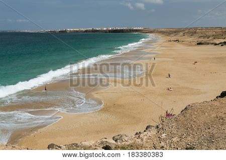 Playa Del Aljibe De La Cueva In Fuerteventura, Spain
