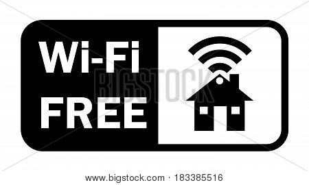 Wifi wireless internet signal flat icon with house