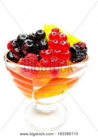 marmalade gelatin fruits sweet tasty dessert isolated