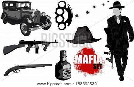 A small set of gangster accessories for the Great Depression