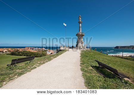 Nineteenth Century Monument To Marques Of Comillas, Comillas, Cantabria, Spain.