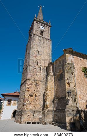 Comillas medieval church in Cantabria Spain .