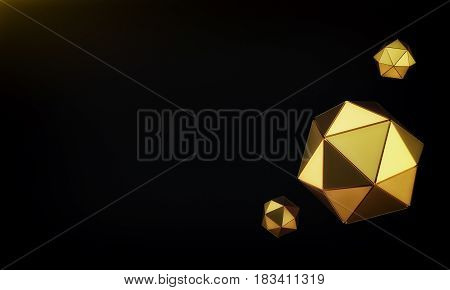 Gold geo shpere background. 3 d rendering