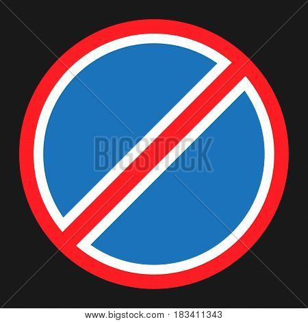 Clearway and no parking sign flat icon, Traffic and road sign, vector graphics, a solid pattern on a black background, eps 10