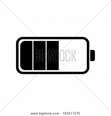 Battery icon in a flat design in black color. Vector illustration eps10