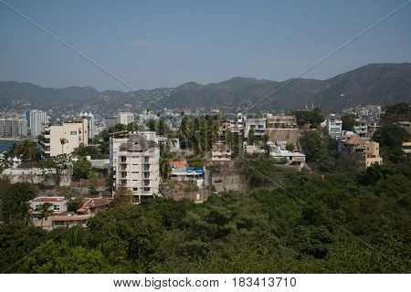 Acapulco de Juarez, Mexico, circa february 2017: View on the Acapulco de Juarez city in Mexico