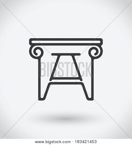 Tabouret Icon on white background. With shadow.