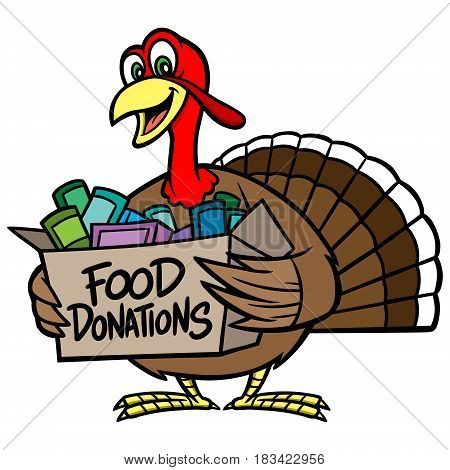 A vector illustration of a Food Drive Turkey.