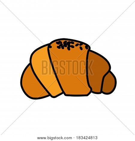 delicious fesh bakery croissant bread, vector illustration
