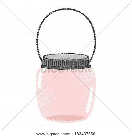 mason jar with hook isolated icon vector illustration design