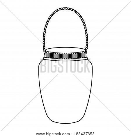 mason jar with hook isolated icon vector illustration design