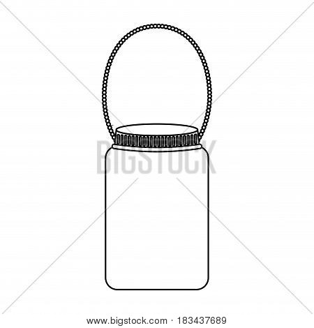 mason jar with hook isolated icon vector illustration design