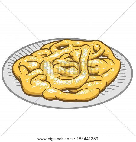 A vector illustration of a Funnel Cake.