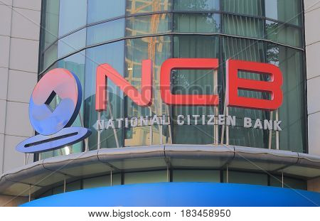 HO CHI MINH CITY VIETNAM - NOVEMBER 30, 2016: National Citizen Bank. National Citizen Bank was established in 1995 under License of the State Bank of Vietnam.
