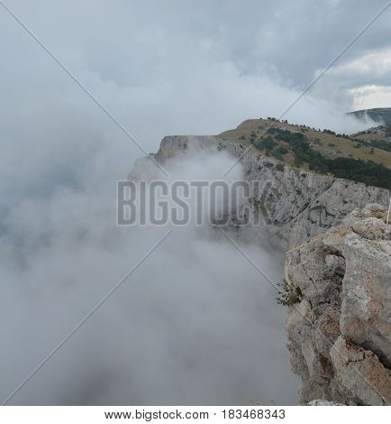 Fog Over The Rocks Of Ai Petri