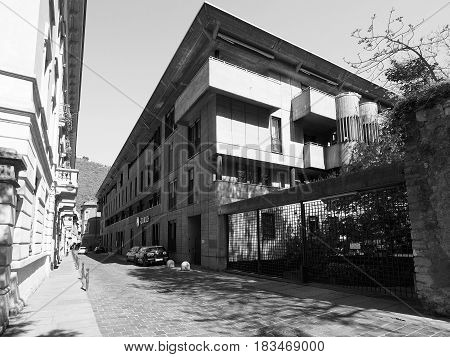 Brutalist Architecture In Via 5 Giornate In Como In Black And White
