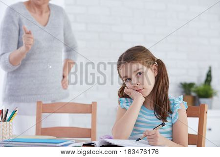 Girl Unwilling To Do Homework