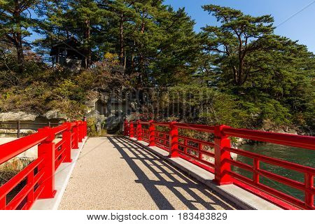 Red bridge in Matsushima