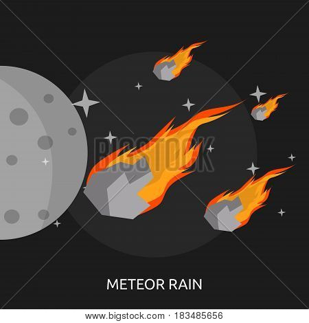 Meteor Rain Conceptual Design | Great flat illustration concept icon and use for space, universe, galaxy, astrology, planet and much more.