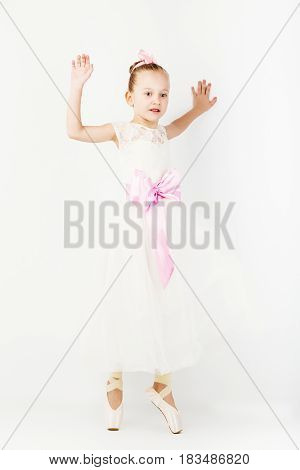 Beautiful Ballet Dancer Isolated On White Background.