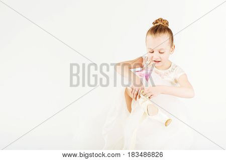 Beautiful Ballet Dancer Isolated On White Background.