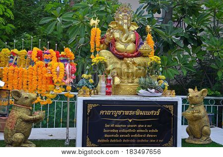 The elephant Ganesha sits grandly on his own, he gives the fulfillment of desire and pacification for your heart and soul