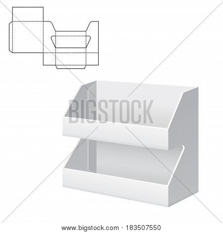 Vector Illustration of Diecut Craft Box for Design, Website, Background, Banner. Retail Folding package Template. Fold pack with dieline for your brand on it