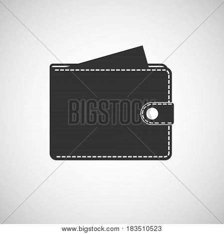 Purse and money icon isolated on white backgroundVector illustration. Eps 10.