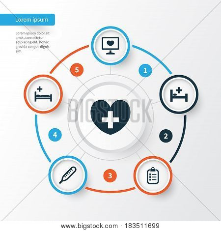 Drug Icons Set. Collection Of Polyclinic, Tent, Mark And Other Elements. Also Includes Symbols Such As Heal, Heartbeat, Care.