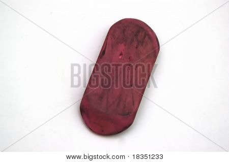 Un Eraser isolato su uno sfondo bianco